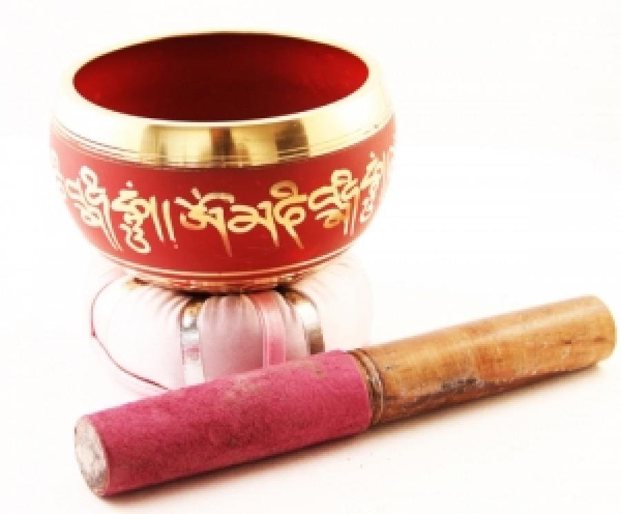 Red Tibetan Singing Bowl 4"