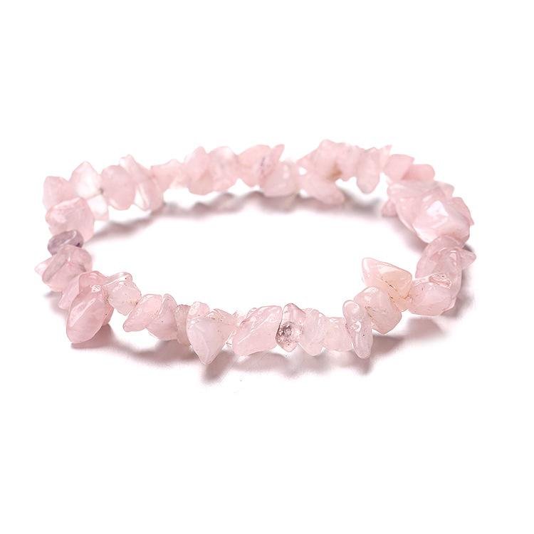 Pink Rose Quartz Flaked Bracelet